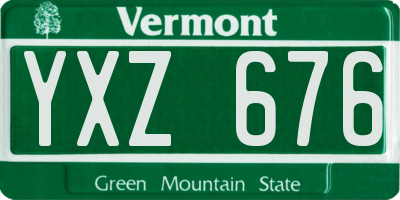 VT license plate YXZ676