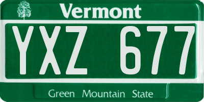 VT license plate YXZ677