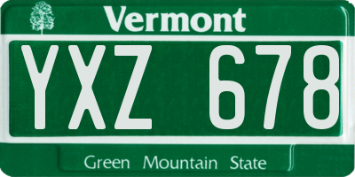 VT license plate YXZ678