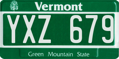 VT license plate YXZ679