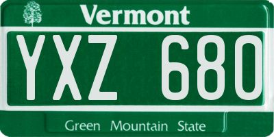 VT license plate YXZ680
