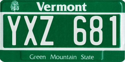 VT license plate YXZ681
