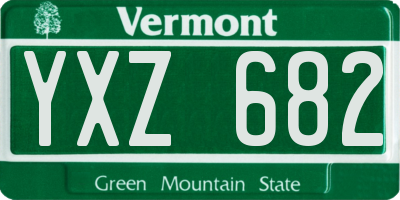 VT license plate YXZ682