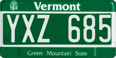 VT license plate YXZ685