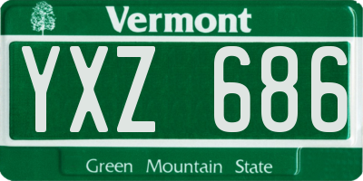 VT license plate YXZ686