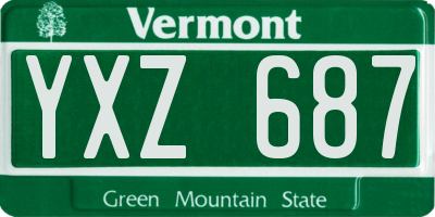 VT license plate YXZ687
