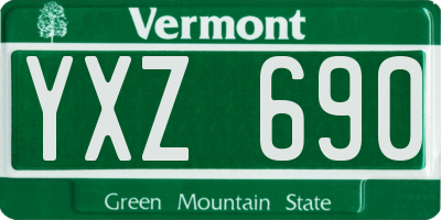 VT license plate YXZ690