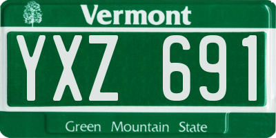 VT license plate YXZ691