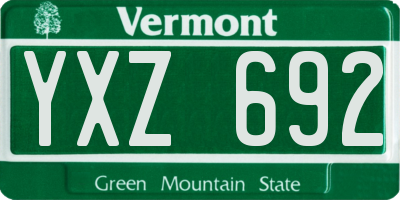 VT license plate YXZ692