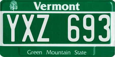 VT license plate YXZ693