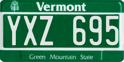 VT license plate YXZ695
