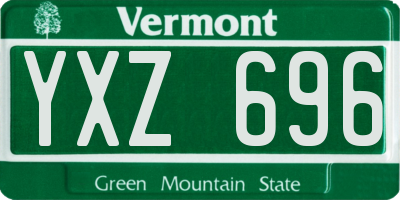 VT license plate YXZ696
