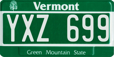 VT license plate YXZ699