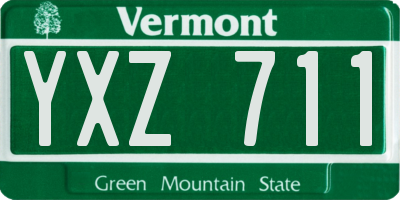 VT license plate YXZ711