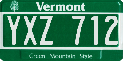 VT license plate YXZ712