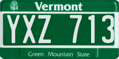 VT license plate YXZ713