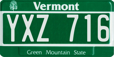 VT license plate YXZ716