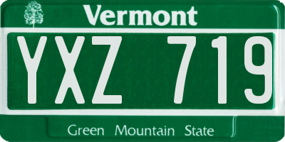 VT license plate YXZ719