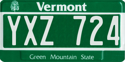 VT license plate YXZ724