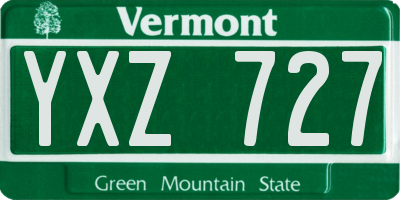 VT license plate YXZ727