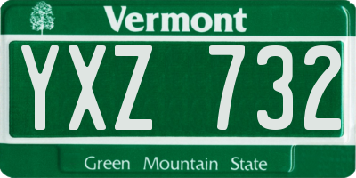 VT license plate YXZ732