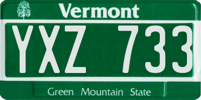 VT license plate YXZ733