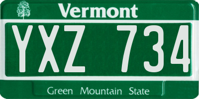 VT license plate YXZ734