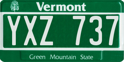 VT license plate YXZ737