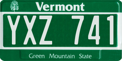 VT license plate YXZ741