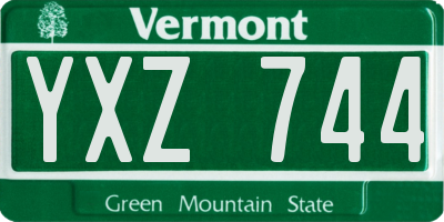 VT license plate YXZ744