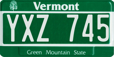 VT license plate YXZ745