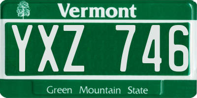 VT license plate YXZ746