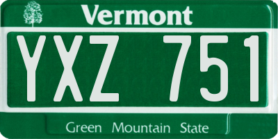 VT license plate YXZ751