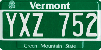 VT license plate YXZ752