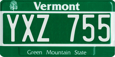 VT license plate YXZ755