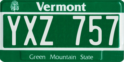 VT license plate YXZ757