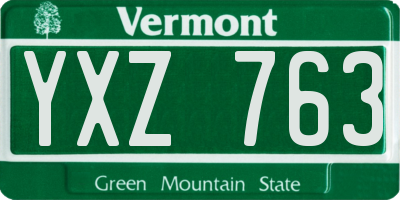 VT license plate YXZ763
