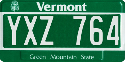 VT license plate YXZ764