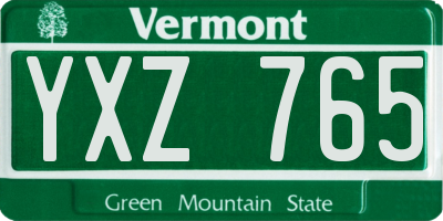 VT license plate YXZ765