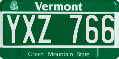 VT license plate YXZ766