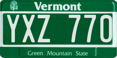 VT license plate YXZ770
