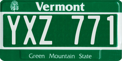 VT license plate YXZ771