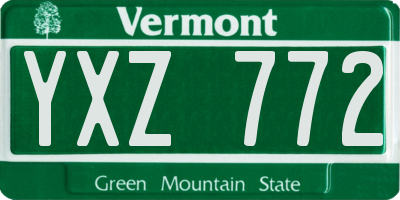 VT license plate YXZ772