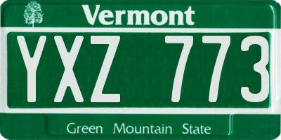 VT license plate YXZ773