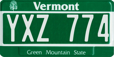 VT license plate YXZ774