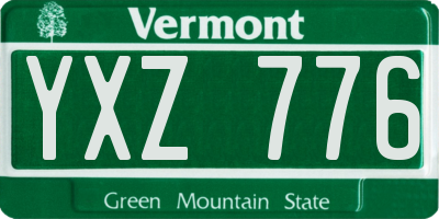 VT license plate YXZ776