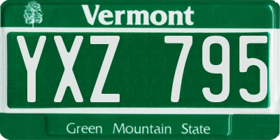 VT license plate YXZ795