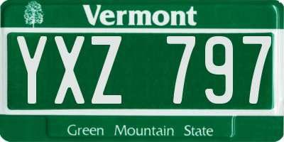 VT license plate YXZ797