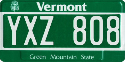 VT license plate YXZ808