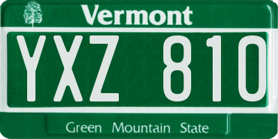 VT license plate YXZ810